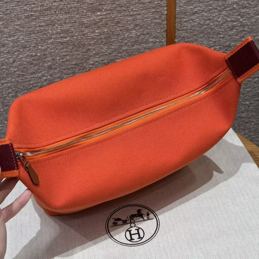 H**mes canvas bride-a-brac case toiletry pouch