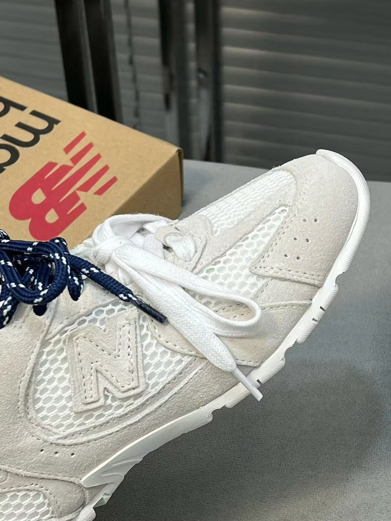 UA Miu Miu x New Balance 530 SL suede and mesh sneakers