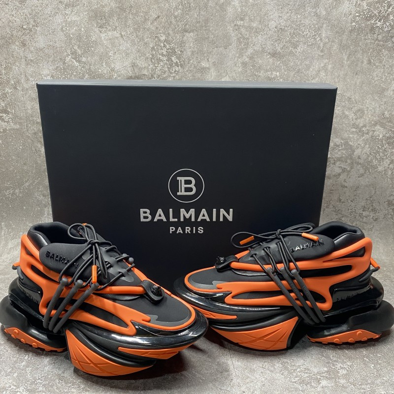 Balmain Neoprene And Leather Unicorn Low Top Sneakers