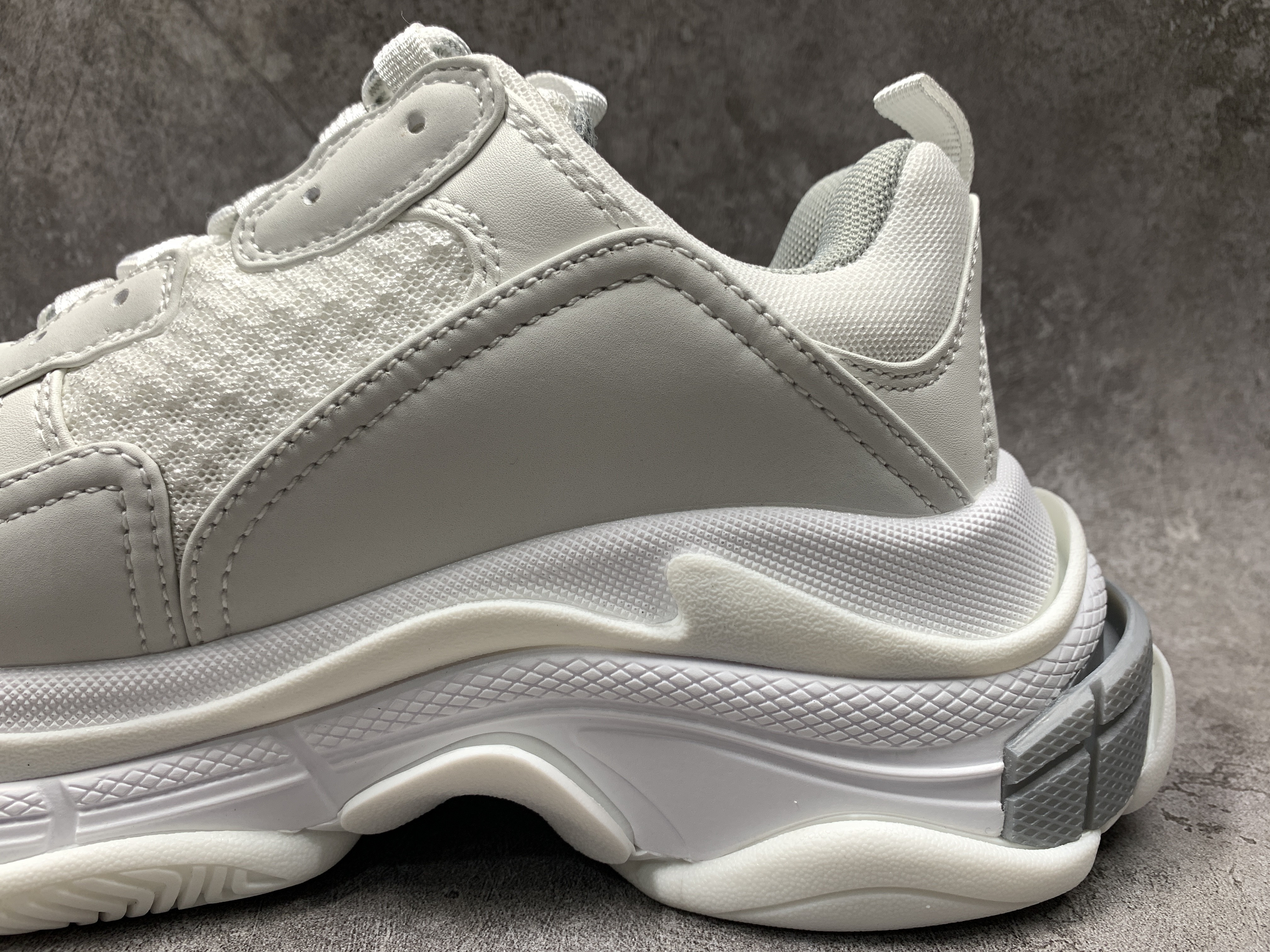 Balenciga Triple S Sneaker White and Metal Grey