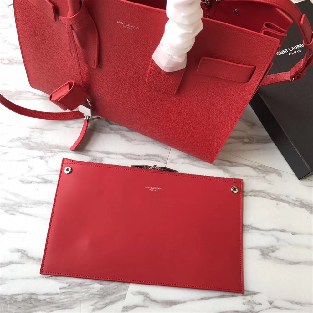 Y*L sac de jour baby in grained leather shiny red