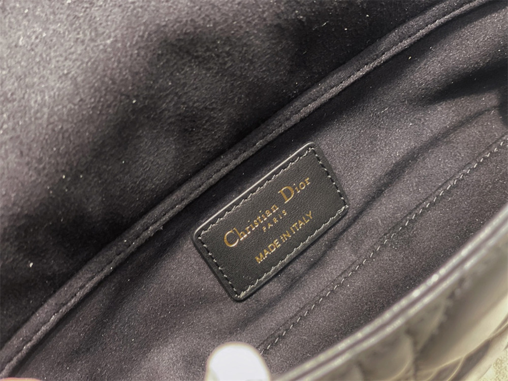 SMALL LADY D-JOY BAG Black Cannage 22 x 12 x 6 cm