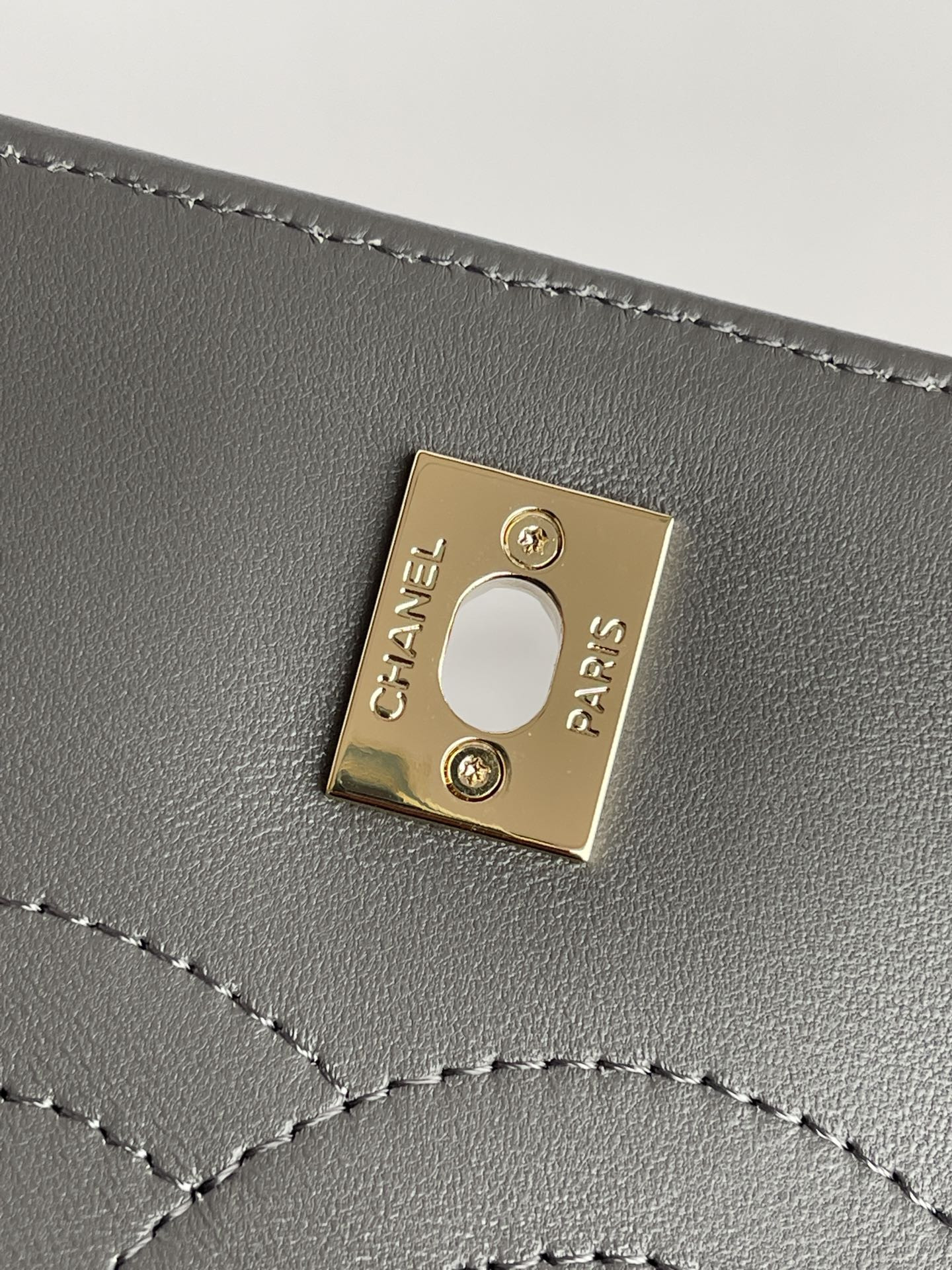 Ch*el flap bag with top handle 6.6 × 9.8 × 4.7 in