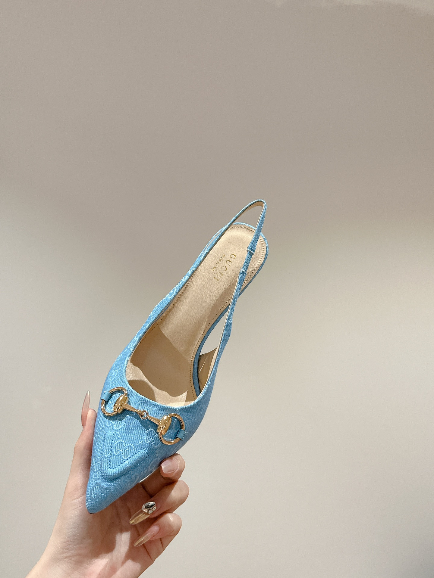 ua G*u*i horsebit slingback pump high heel