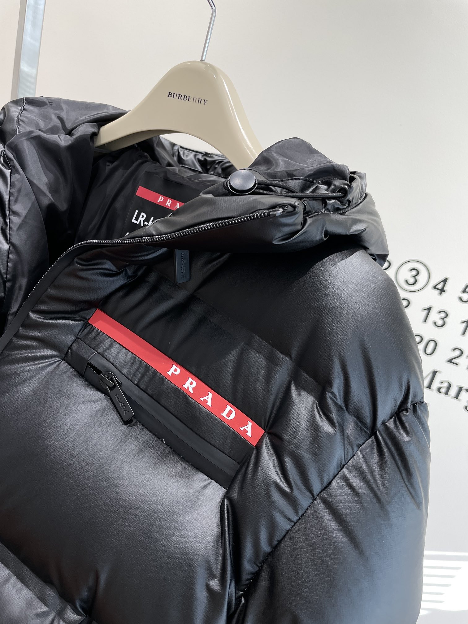 Pra*a light re-nylon hooded puffer jacket